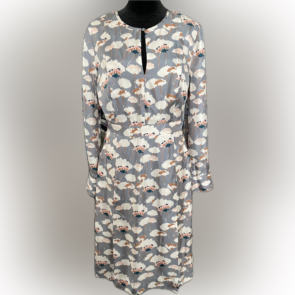 J. Crew Thistle Floral Long Sleeve Silk Dress - Size 4 - EUC